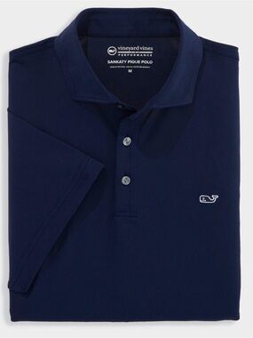 Vineyard Vines Men’s Navy Performance Polo with Whale Logo